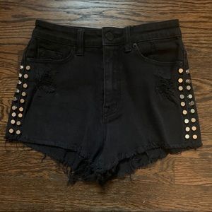 Studded Denim Shorts